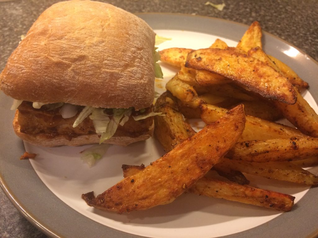 chinese tofu burger and wedges